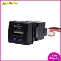 JIYAN2866 12-24โวลต์ ที่ชาร์จ USB ในรถยนต์ เอบีเอสเอบีเอส QC3.0 สายเชื่อมต่อซ็อกเก็ต ของใหม่ วิทยุเครื่องเสียงรถยนต์ ตัวแปลงอินพุต USB สำหรับ Camry Camry อุปกรณ์เสริมรถยนต์