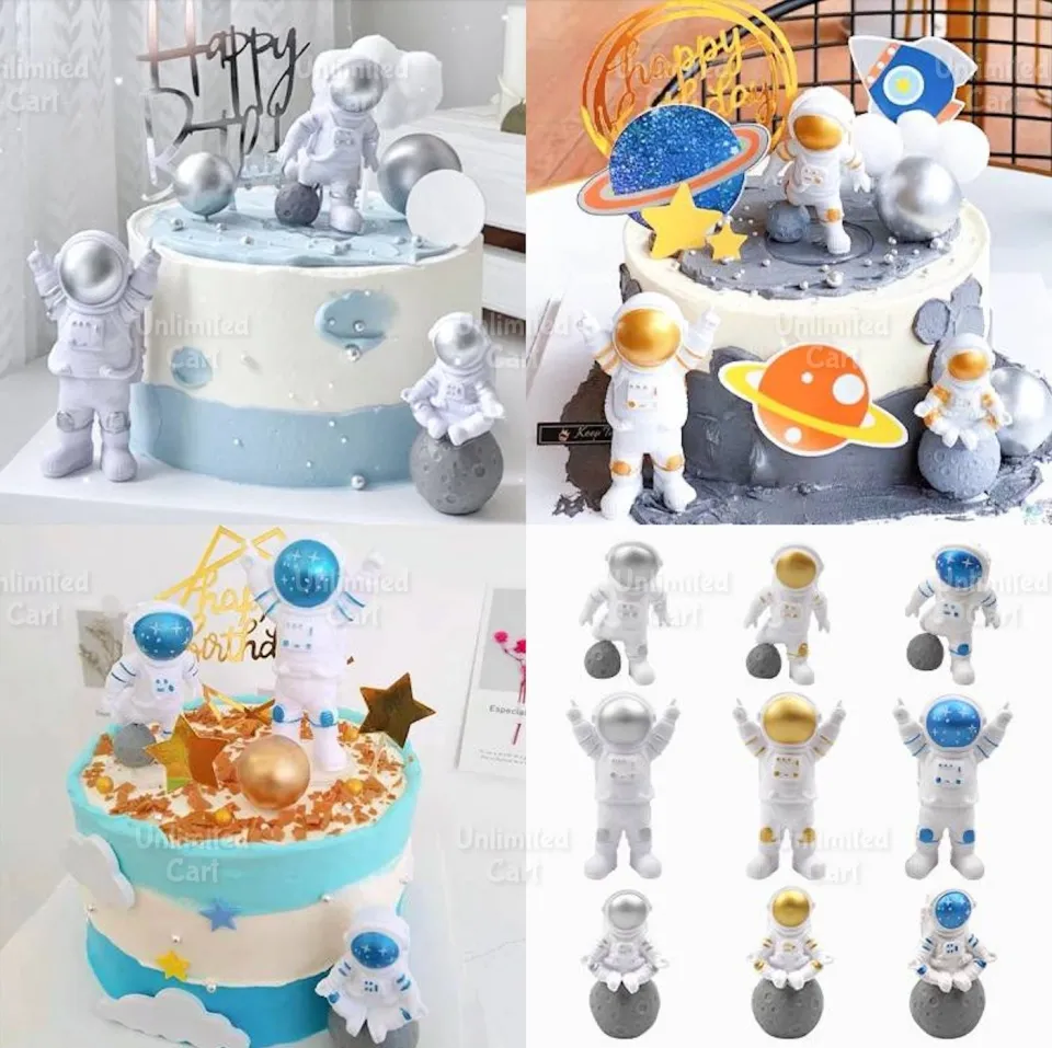 Astronaut Planets Rockets Birthday Cake Topper Set - 6 pcs - Space Bir –  SCloud Themes