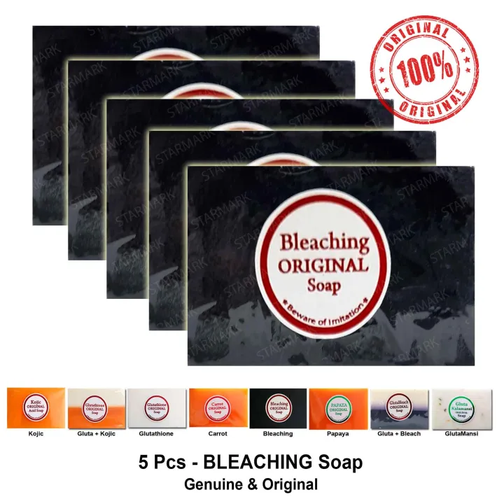 Bleaching Soap Black Bleach Soaps Set of 5 Pcs Kojic Acid Soaps