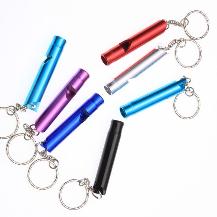 5pcs-set-foreign-trade-for-outdoor-survival-large-aluminum-alloy-whistle-with-hanging-ring-color-random-survival-kits