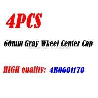 4ชิ้นฝาดุมล้อฝาปิดตรงกลางล้อสีเทา60มม. ตราสัญลักษณ์รถเหมาะสำหรับ A3 A4 A6 4b0601170 A8