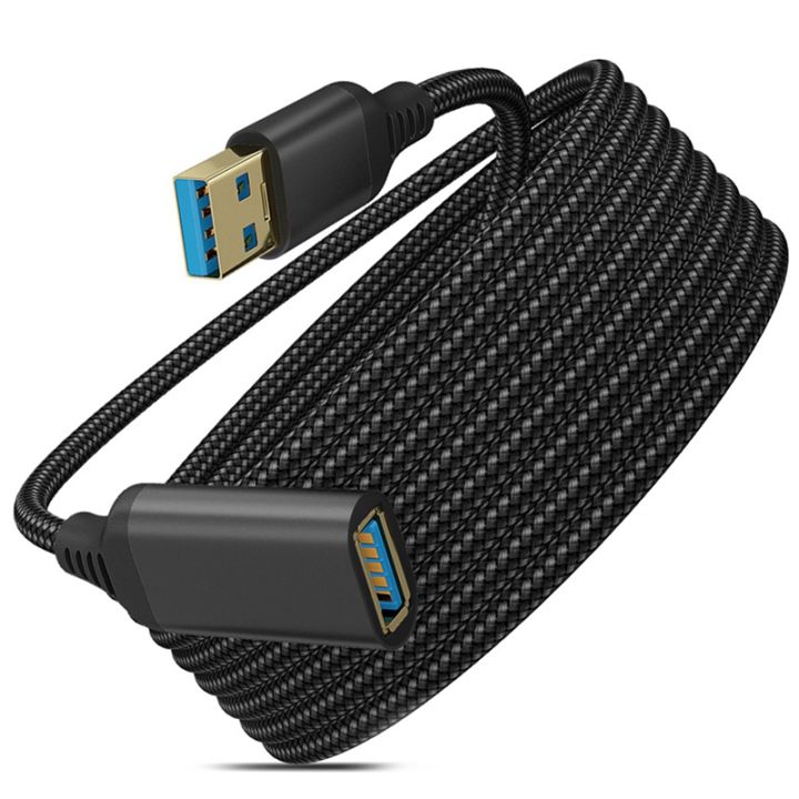 2x-usb-3-0-type-a-male-to-female-extension-cable-durable-braided-material-high-data-transmission-cable-0-5m-1-6ft