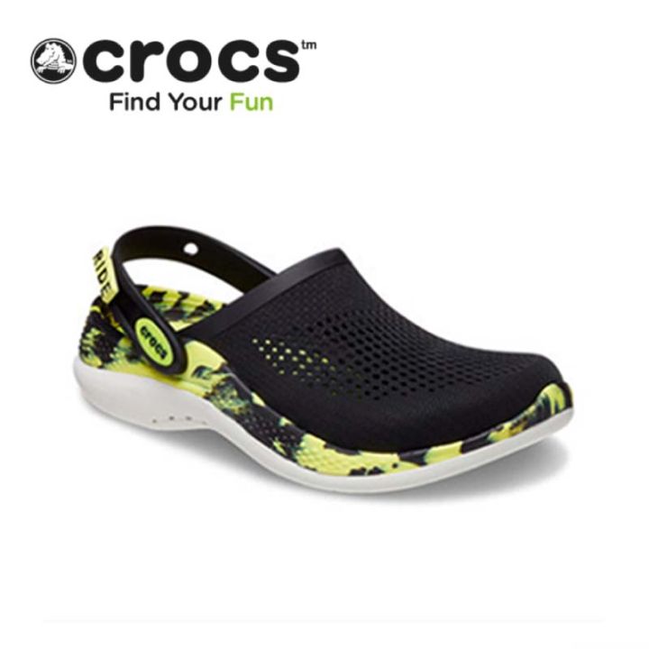 ผลิตภัณฑ์ใหม่-crocs-2023-รูปแบบใหม่ฤดูร้อนมีความสุข-360-แห้งเร็วผู้ชายระบายอากาศได้และรองเท้าแตะชายหาดผู้หญิงรองเท้าแตะกลางแจ้งเบาโ