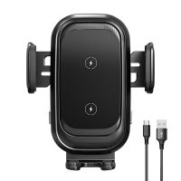 Dual Coils Wireless Car Charger Holder Cell Phone Mount Smart Sensor With Auto-Clamping Design Mount Holder Gifts For Father Day