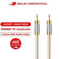 Golley LION สายเคเบิลเสียงสเตอริโอ Hifi AUX 3.5 มม. เป็น 3.5 มม. 20AWG ทองแดงดีบุก สไตล์หรูหรา สําหรับคอมพิวเตอร์ โทรศัพท์