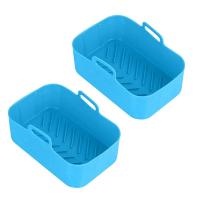 2Pcs Air Fryer Silicone Pot For 8 Quart Dual Zone Air Fryer Reusable Silicone Frying Baskets Air Fryer Liners