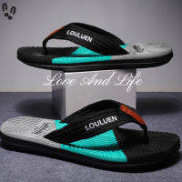 LAL Flip Flop ทรายและรองเท้าแตะ,แสงและโปร่งสบาย รองเท้าแตะผู้ชาย รองเท้าแตะหูหนีบ กันลื่น ใส่สบาย ลื่นแต่เพียงผู้เดียว,เปิดนิ้วเท้ากลางส้น