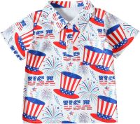 Toddler Boys Girls Short Sleeve Independence Day 4 of July Kids Tops T Shirt with Pocket Short Small