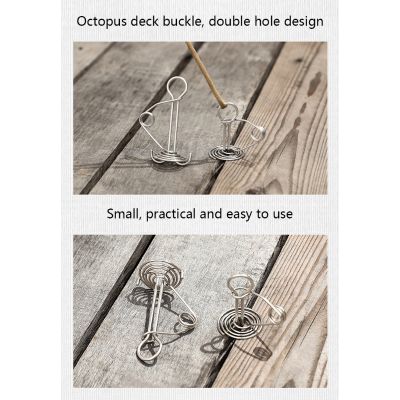 Stainless Steel Tent Rope Tightener with Carabiner Clips Deck Tie Down Anchor Cord Adjuster Outdoor Camping Accessories