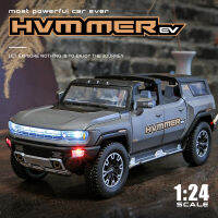 1:24 HUMMER EV ล้อแม็กใหม่พลังงานรถรุ่น D Iecasts โลหะนอกถนนยานพาหนะรถรุ่นเก็บแสงเสียงจำลองเด็กของขวัญ