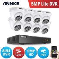 ANNKE 8CH 2MP HD ระบบเฝ้าระวังวิดีโอ H.265 + 5In1 5MP เครื่องเล่น DVR 4X 8X โดม1080P กล้องวงจรปิดรักษาความปลอดภัยและทนทานต่อสภาพอากาศกลางแจ้ง