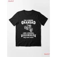 Sort.V รถจักรยานยนต์ Biker Grandad , Like Normal Grandad , Only Cooler Art . T Shirt Hoodies . Essential T-Shirt เสื้อยื  TNEB