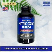 อาหารเสริมเพิ่มพลังงาน อาหารเสริมคนเล่นกล้าม Triple-action Nitric Boost, 240 Capsules -  FITNESSLABS