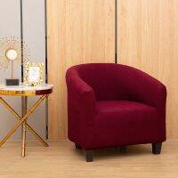 Sampul Sofa ชุดโซฟา โซฟา Solid color corn velvet round sofa cover full package semi-circular cover single sofa cover sofa chair cover