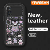 YIWESAN เคสสำหรับ Xiaomi Poco M4 Pro 5G Redmi Note 11T 5G Note 11S 5G เคสการ์ตูนลายเค้กสีม่วงน่ารักเคสหนังนิ่มดีไซน์ใหม่เคสโทรศัพท์กันกระแทกกันลื่นมีสี