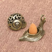 Antique Brass Snail Statue Incense Burner Desk Ornament Creative Chinese Traditional Home Decoration Crafts Accessories Portable