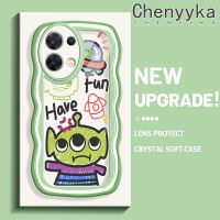 Chenyyka เคสสำหรับ OPPO Reno 8 5G Reno 8 Pro 5G เคสคนต่างด้าวน่ารักสีสันสดใสลายคลื่นครีมกันกระแทกแบบใสนิ่ม เคสมือถือสร้างสรรค์ เคส งใสลายกล้องถ่ายรูปเรียบง่ายฝาครอบป้องกันซิลิโคน