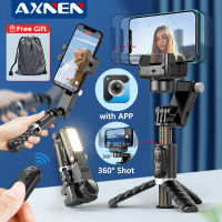 AXNEN แท่นยึดกล้อง Q18,เดสก์ท็อปตามโหมดถ่ายภาพ,ขาตั้งแบบสามขา Selfie พร้อมรีโมทไฟแบบไร้สายเติมสำหรับ iPhone โทรศัพท์มือถือ Vlogging