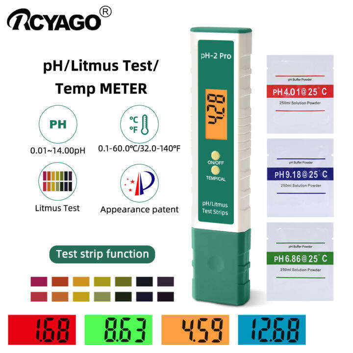 rcyago-ph-อุณหภูมิเครื่องทดสอบคุณภาพน้ำ-เครื่องวัดลิตมัสแบบพกพา-มิเตอร์-tds-เครื่องทดสอบคุณภาพน้ำแบบพกพาสำหรับน้ำดื่ม-สระว่ายน้ำ-ตู้ปลา