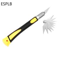 【YF】 ESPLB 10pcs SK5 Blades Wood Carving Tools Fruit Food Sculpture Engraving with 1pc Non-Slip Handle WL-9302S