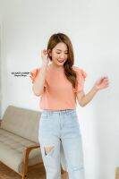 ป้ายแท้  Gi-ants เสื้อคอกลมแขนระบาย T-SHIRTNISTA