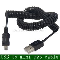 elbow Spring Coiled USB 2.0 Male to MINI USB 5PIN Data Sync Charger Cable USB 2.0 Male to MINI USB 5PIN cable