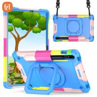 FZT Casing Tablet สำหรับซัมซุงกาแล็กซีแท็บ S7 11.0 "(2020) / SM-T870 T875 T876B TPU อ่อน + PC 2 In 1ปกในตัวคลิปหนีบสายเคเบิลและปลอกกันกระแทกกระเป๋าสายยาวสะพายไหล่