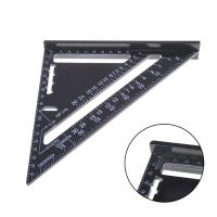Angle Ruler 7/12 inch Metric Aluminum Alloy Triangular Measuring Ruler Woodwork Speed Square Triangle Angle Protractor Trammel