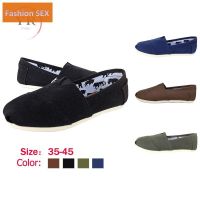 COD SDGREYRTYT Fashion shoesUnisex Toms Thomas Canvas Shoes Pure Color Flat Casual Couple Shoes Size 35-45