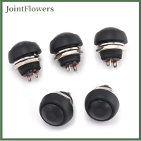 JointFlowers 5pcs สีดำ12mm กันน้ำ Momentary ON OFF ปุ่มกด MINI round SWITCH HOT SALE