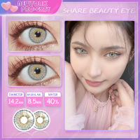 【คอนแทคเลนส์นำเข้า】คอนแทคเลนส์ EYESHARE NEW YORK Series 14.2 mm. สีน้ำตาลเทา(2 ชิ้น) อายุการใช้งาน 1 ปี สีธรรมชาติ สไตล์เกาหลี