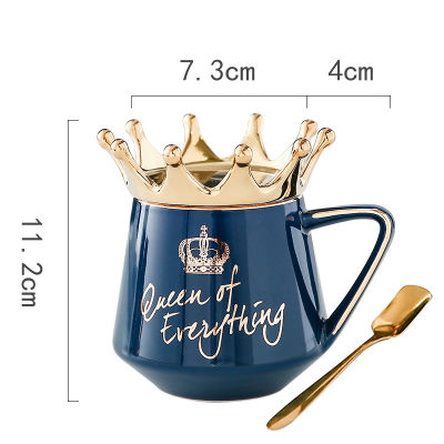 Hot sale Queen of Everything Mug With Crown Lid and Spoon Ceramic Coffee Cup Gift for Girlfriend Wife dropshipping