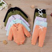 Citgeett Spring Baby Girls Solid Clothes Set Long Sleeve O-neck Jumpsuit + Elastic Waist Trousers Pants Autumn Set  by Hs2023