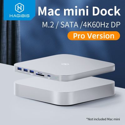 Hagibis USB C ฮับสำหรับ Mac Mini M1/M2พร้อมกล่อง HDD 2.5 SATA NVME M.2 SSD HDD เคส USB C Gen 2 DP Sd/tf แท่นวางมือถือ Feona