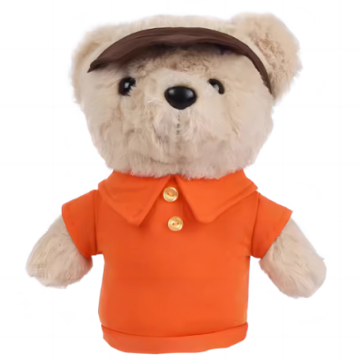 ใหม่เกาหลีใต้2023การ์ตูนหมีเท็ดดี้แบร์กอล์ฟ No.1ที่ทำจากไม้คลุมคลับไม้ปลอกหุ้มหัวไม้กอล์ฟส้มเสื้อผ้าถักหมีน้อย O1728