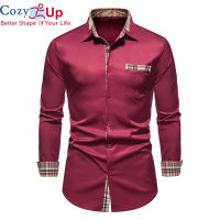 Cozy Up เสื้อแขนยาว Casual Buttoned เดียวกระเป๋าธุรกิจลำลอง