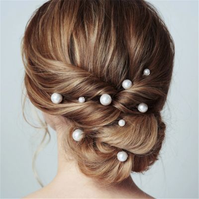 Women Simulated Pearl Hairpin Stick Wedding Bridal Crystal Hairpin U Shaped Hair Clip Hair Accessories Wholesale Hairstyle Tools