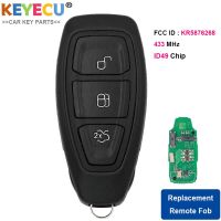 Keyecu สมาร์ท3ปุ่มกุญแจรีโมทชิป Id49-pcf7953 433Mhz สำหรับ Ford Grand C-Max โฟกัส Kuga Fiesta Kr5876268