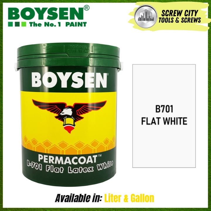 Boysen Permacoat Flat Latex Semi Gloss White Gloss White Liter