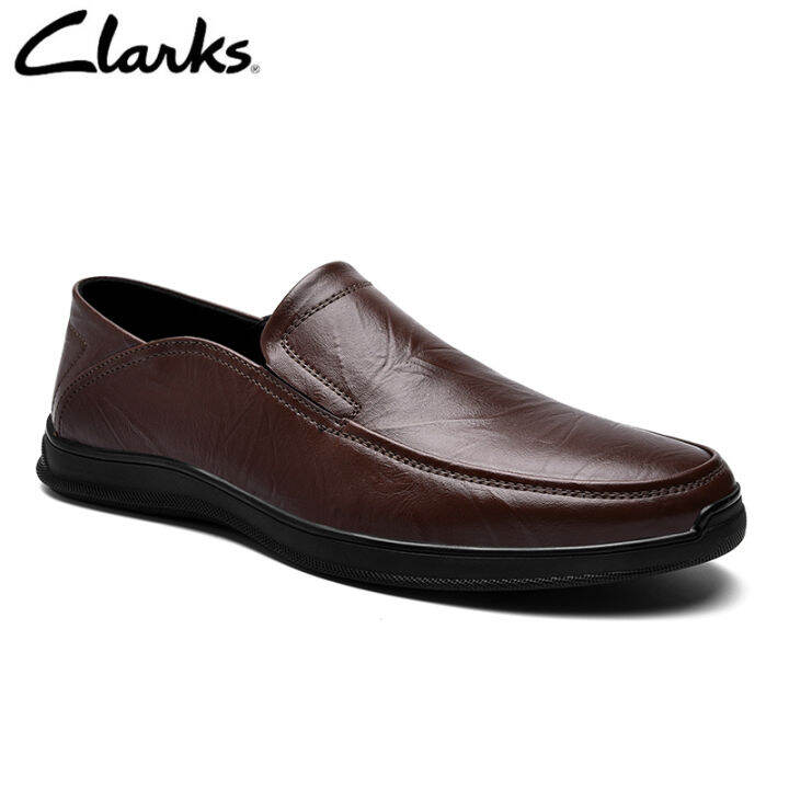 clarks-คอลเลกชัน-cambro-step-men-รองเท้าหนังสีดำแบบสวมสบาย