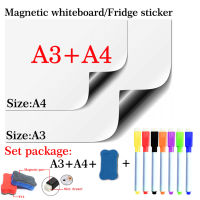 A3+A4 Set Package Magnetic Whiteboard Soft Home Office Kitchen Magnet Dry Erase White Board Flexible Pad Fridge Sticker