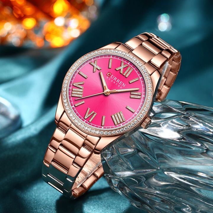 นาฬิกาควอตซ์สำหรับผู้หญิง-kado-pacar-นาฬิกาควอตซ์นาฬิกากันน้ำวันที่ทำจากสเตนเลส
