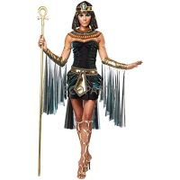 Halloween Women Adult Costume Suit Womens Dress Prom Cosplay Egyptian Headwear Golden Egyptian Pharaoh Cleopatra Party Clothing