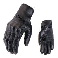 【CW】Classic Vintage Motorcycle Racing Gloves Summer Perforated Leather Black Motocross Glove Men Women Motorcyclist M-XXL