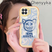 เคส Chenyyka สำหรับ OPPO A93 A91 2020 F15 F17 Pro Reno 4F Reno 4 Lite Reno4 Reno 3เคสการ์ตูนแฟชั่นอินเทรนด์สีสันสดใสลายคลื่นขอบเคสโทรศัพท์แบบใสซิลิโคนนิ่มเคสกันกระแทกเคสโปร่งใสป้องกันเลนส์กล้อง