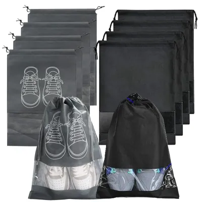 4PCS Shoes Storage Organizer Bags Travel Portable Closet Bag Space Saving Waterproof Pocket Clothing Transparent Hanging Bag