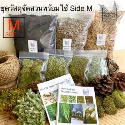 ชุดวัสดุจัดสวนขวด terrarium พร้อมใช้ Size M