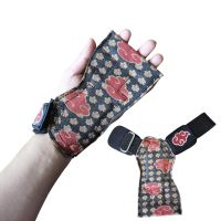 ▨ 2Pcs Cowhide Weight Lifting Grips Pads Anime Style Weightlifting Wrist Hooks Straps for Men Women Heavy Duty Gym Deadlift Gloves