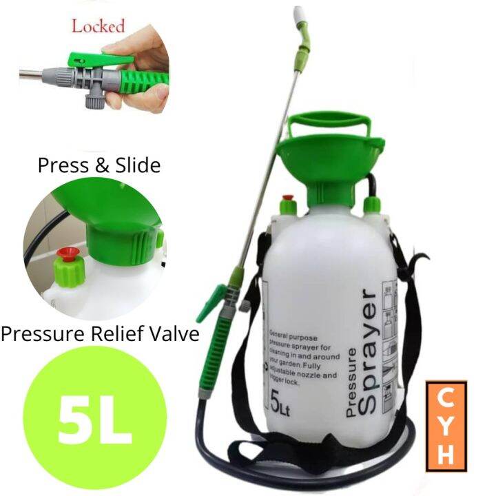 5 Litre Garden Pressure Sprayer Pump Sprayer and Plastic Pesticide Control Lawn Pam Racun ( 5L