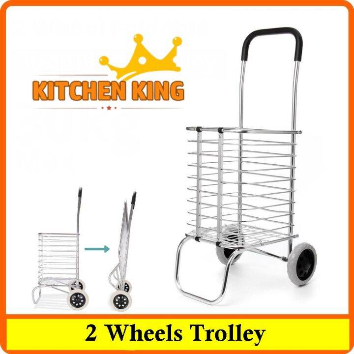 Aluminium Folding Market Trolley Shopping Cart Troli Pasar Malam